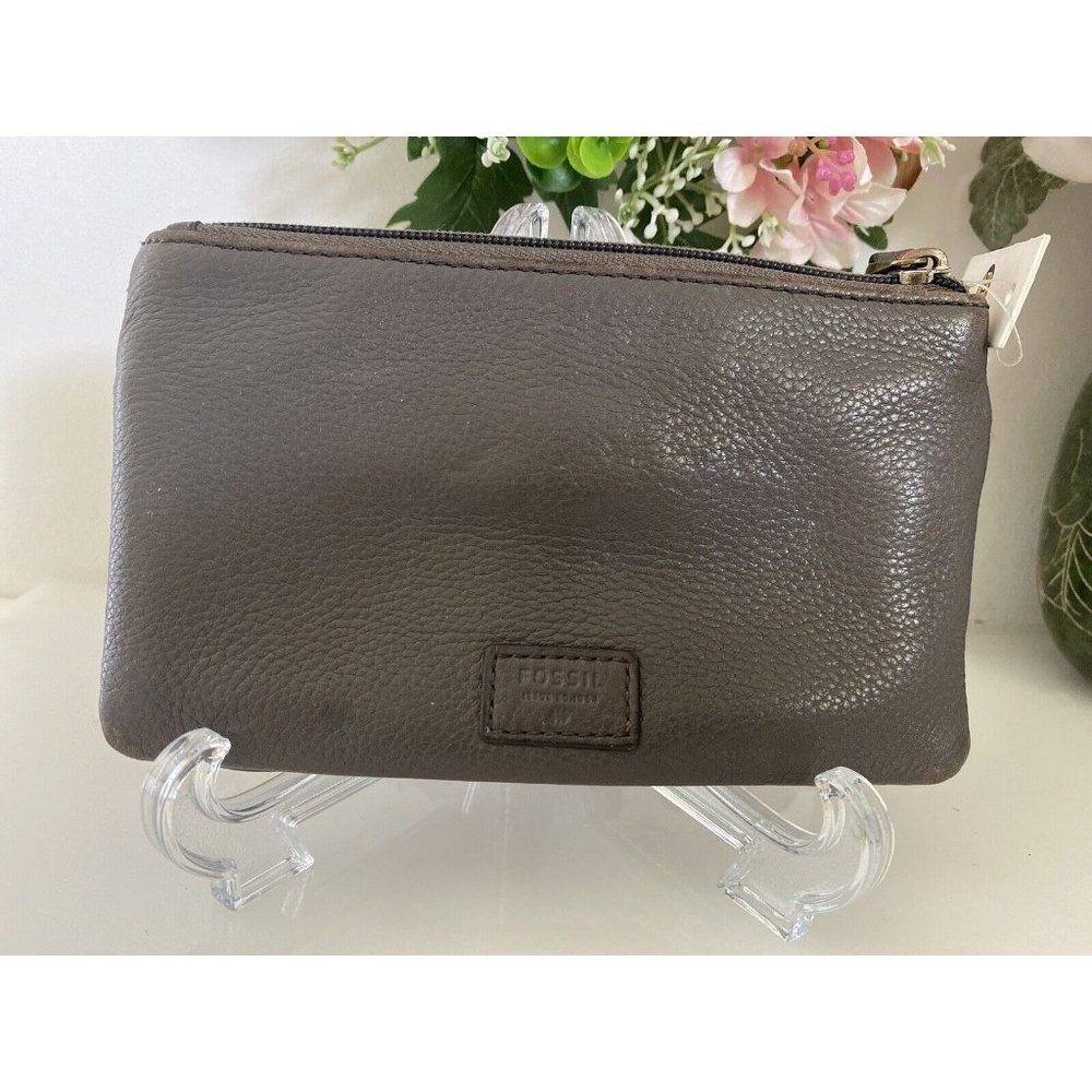 Fossil Karli Clutch Wristlet Wallet Bag‎ Geometric Print Leather Mod Vintage NWT - Picture 3 of 16